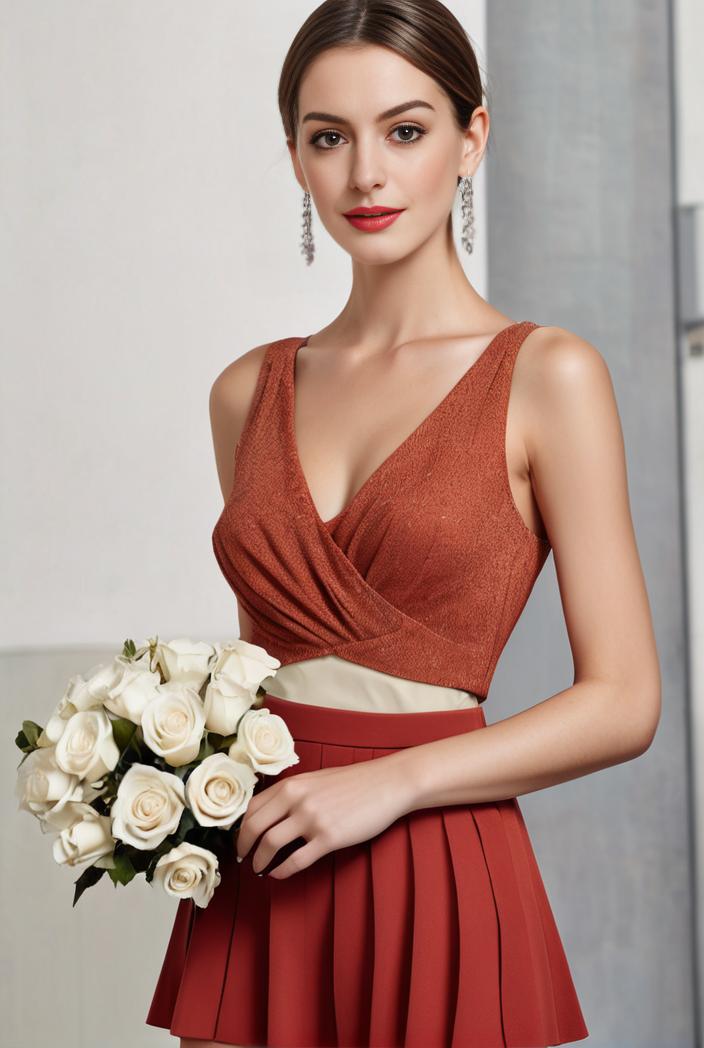 deep v neck lace chiffon bridesmaid dress with asymmetrical hem 120343