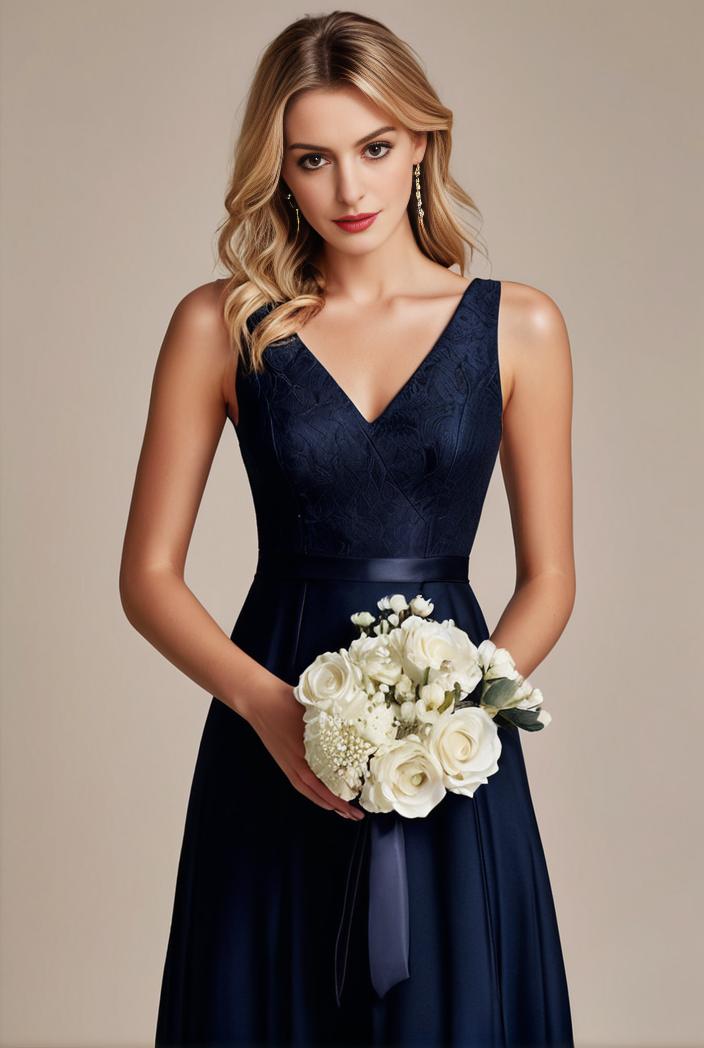 deep v neck lace chiffon bridesmaid dress with asymmetrical hem 120367