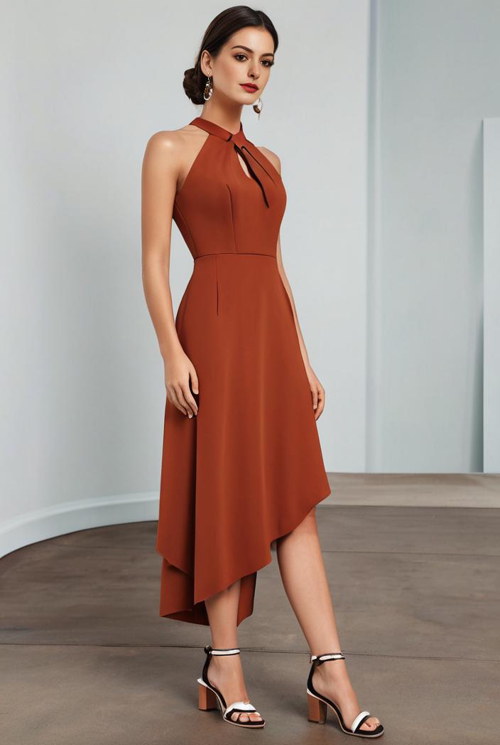 deep v neck lace chiffon bridesmaid dress with asymmetrical hem 120392