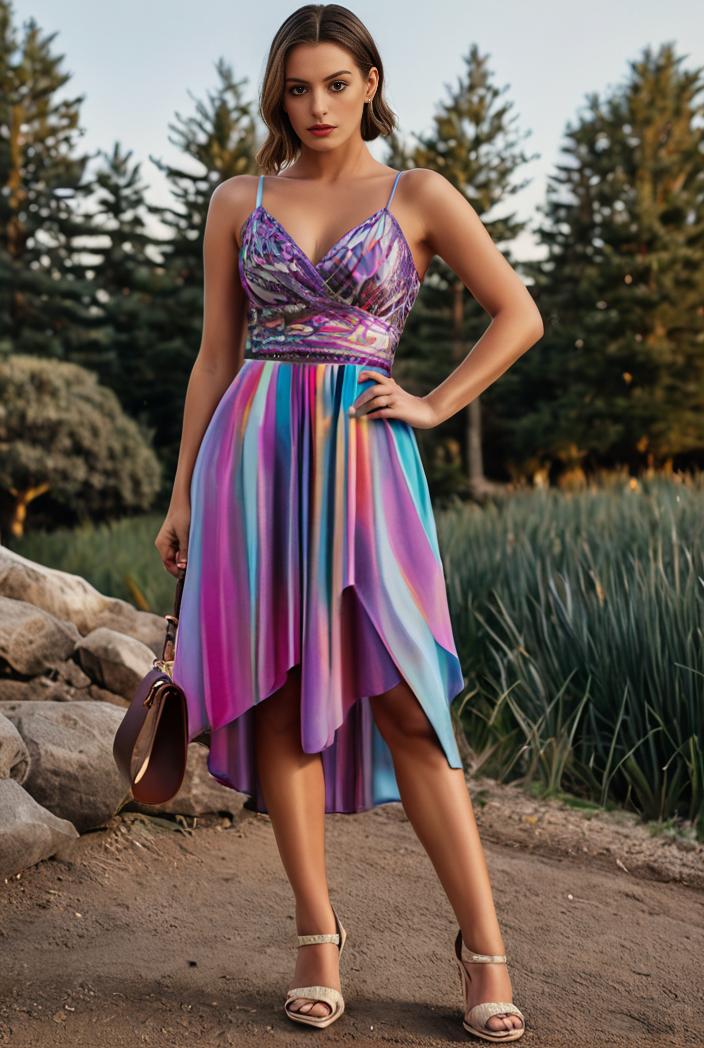 deep v neck lace chiffon bridesmaid dress with asymmetrical hem 120403