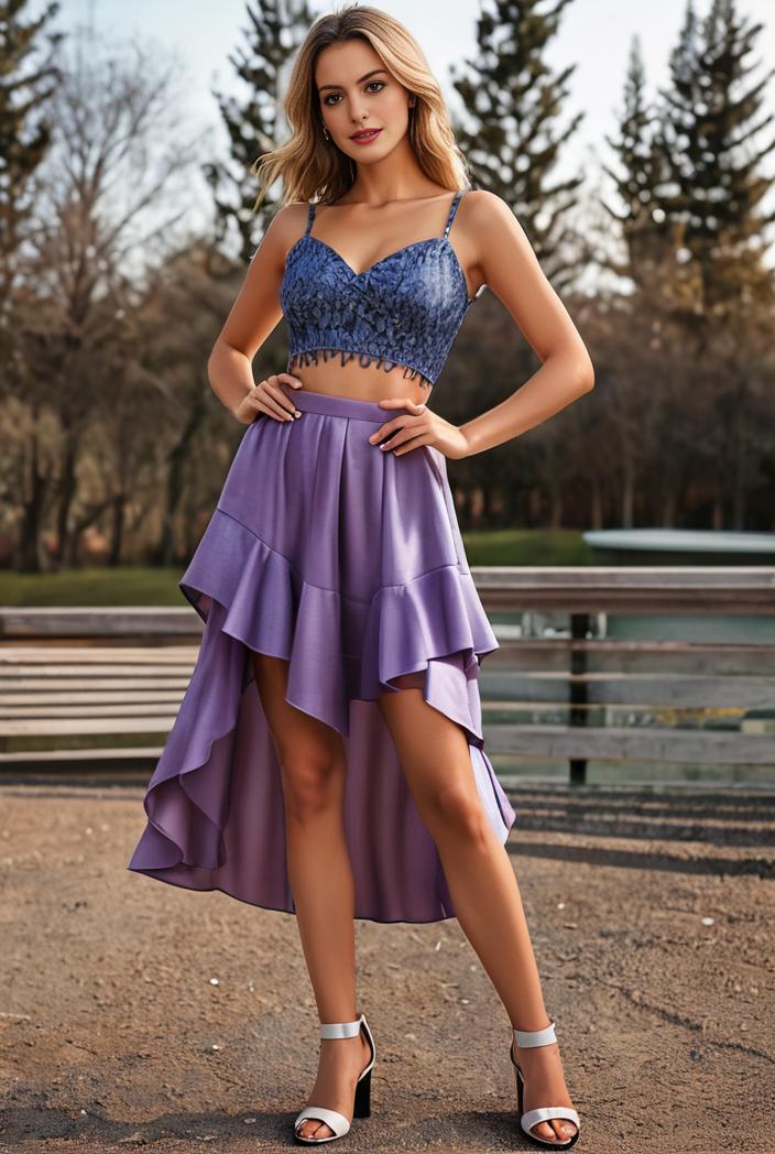 deep v neck lace chiffon bridesmaid dress with asymmetrical hem 120406