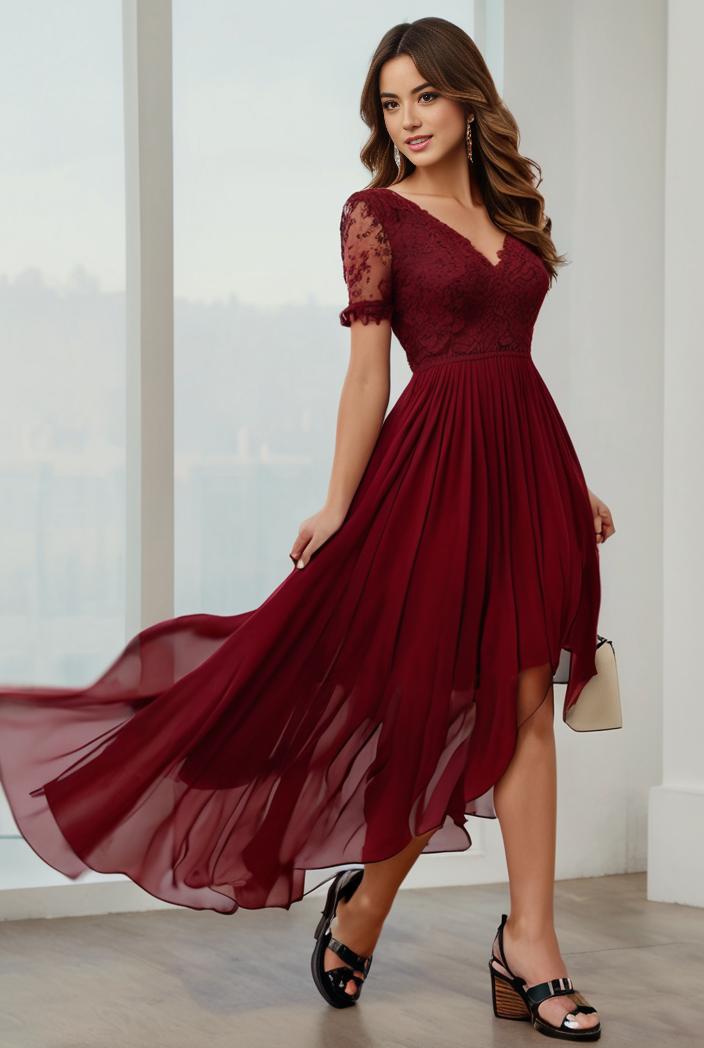 3 4 sleeve sheer sequin stripe high low hem evening dress 133036