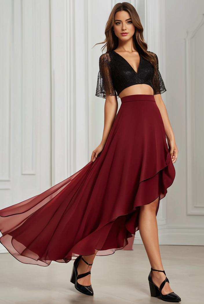 3 4 sleeve sheer sequin stripe high low hem evening dress 133042