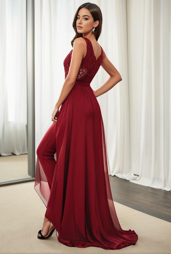 3 4 sleeve sheer sequin stripe high low hem evening dress 133072