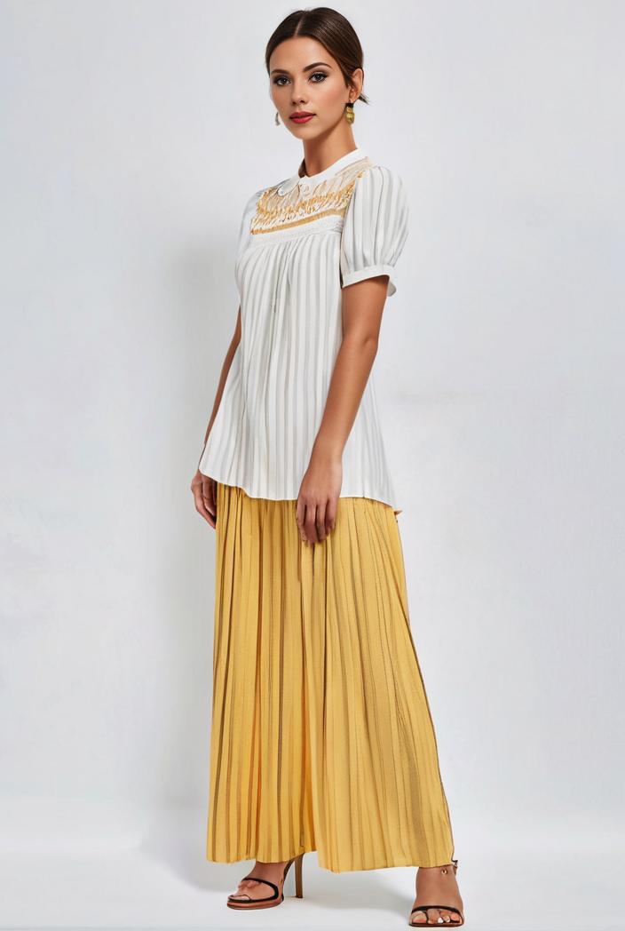 pleated high waist commuting temperament maxi dress 142148