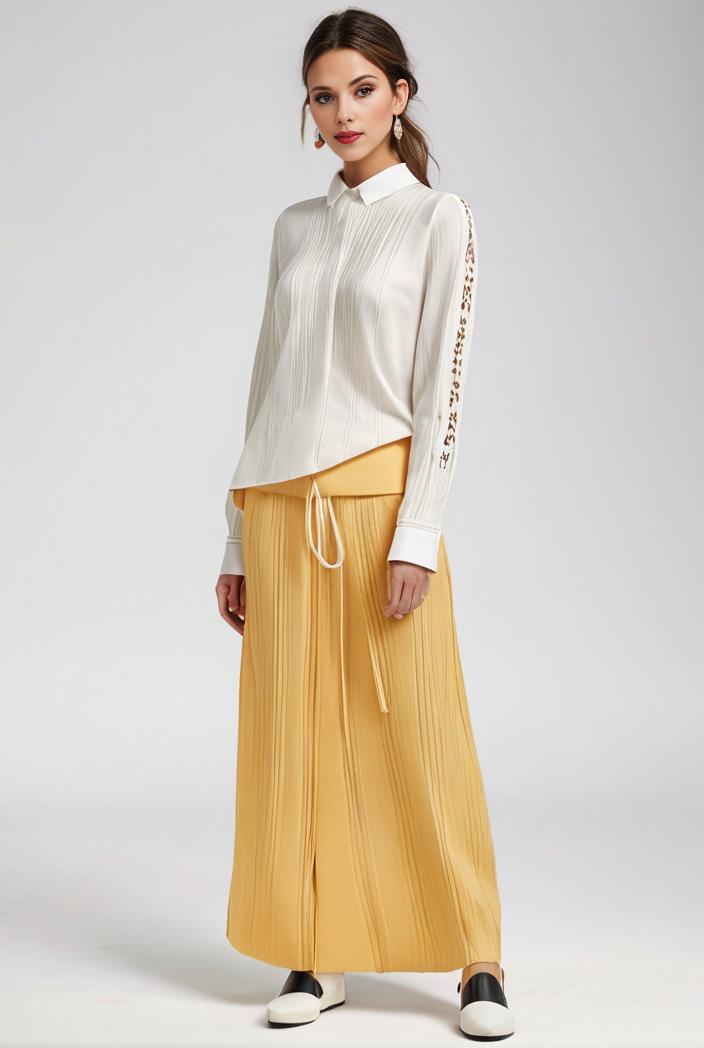 pleated high waist commuting temperament maxi dress 142152