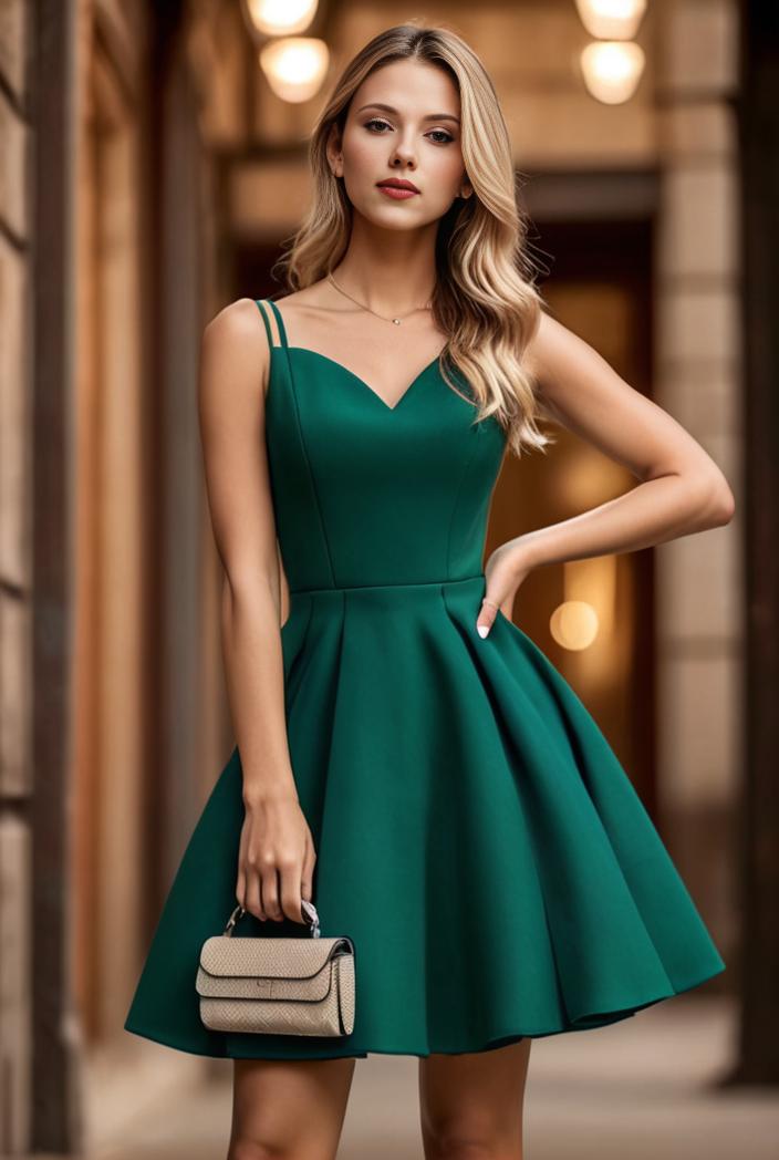 pleated satin a line double spaghetti strap v neck homecoming dress 142169