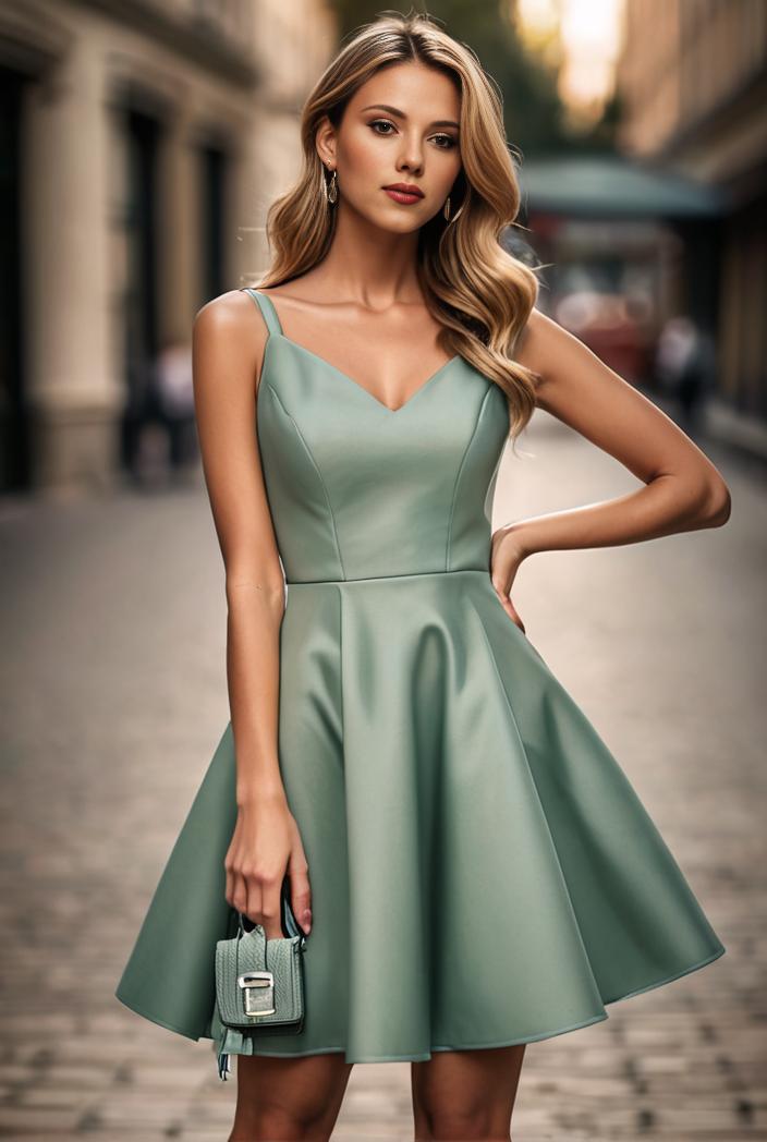 pleated satin a line double spaghetti strap v neck homecoming dress 142182