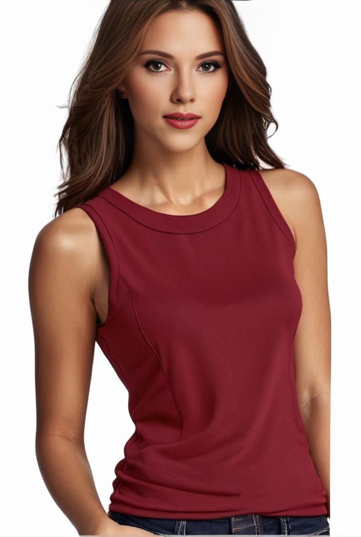 plus size basic tank top women s plus plain round neck medium stretch tank top 144062