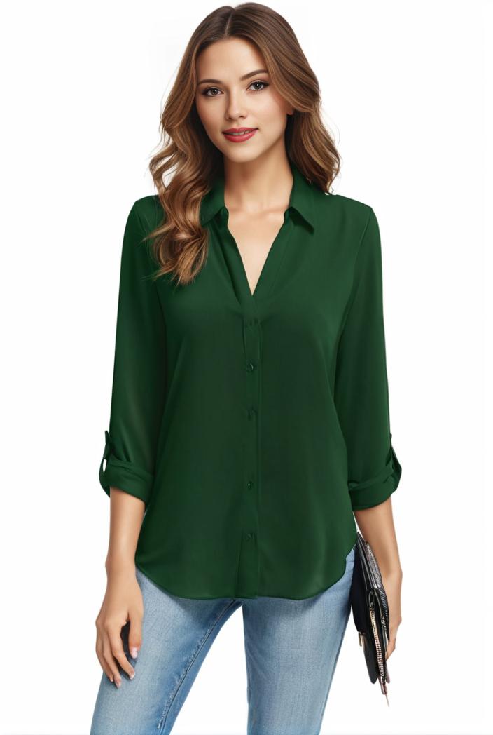 plus size casual blouse women s plus solid half sleeve turn down collar tunic top 144223