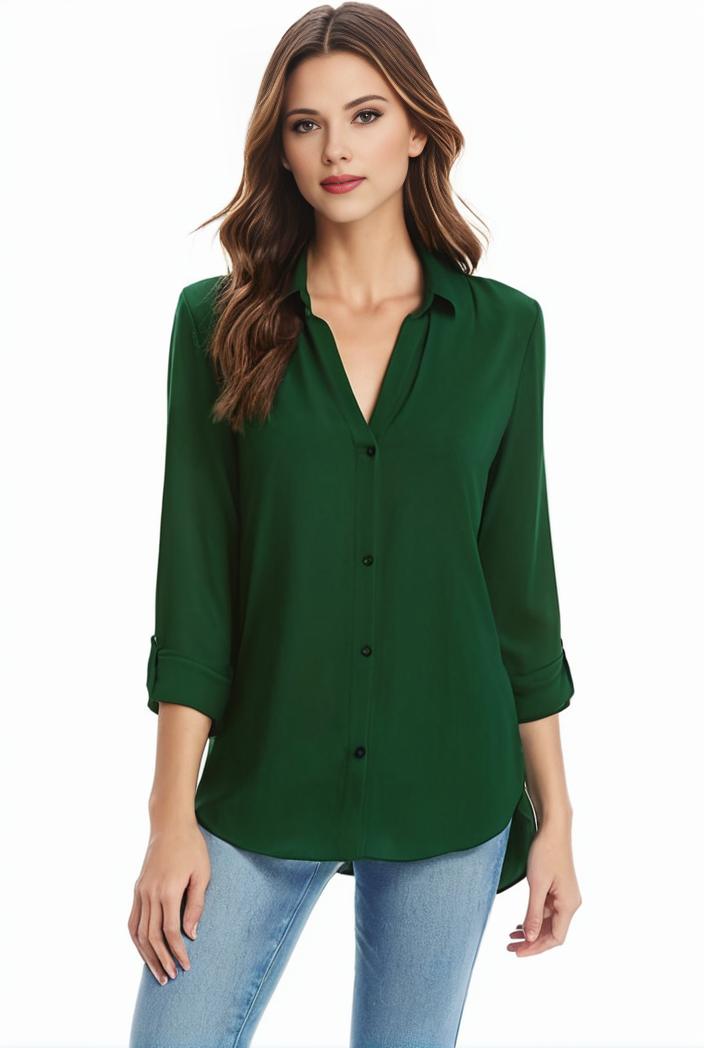 plus size casual blouse women s plus solid half sleeve turn down collar tunic top 144224