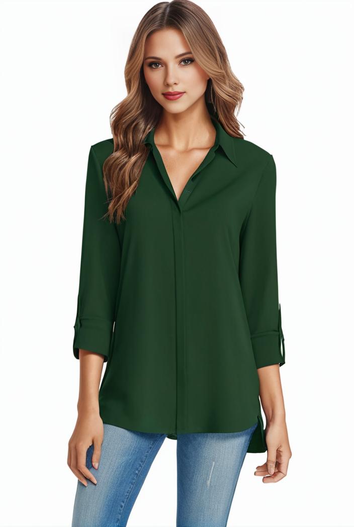 plus size casual blouse women s plus solid half sleeve turn down collar tunic top 144226