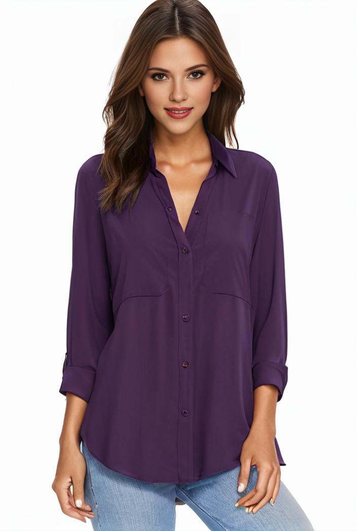 plus size casual blouse women s plus solid half sleeve turn down collar tunic top 144230