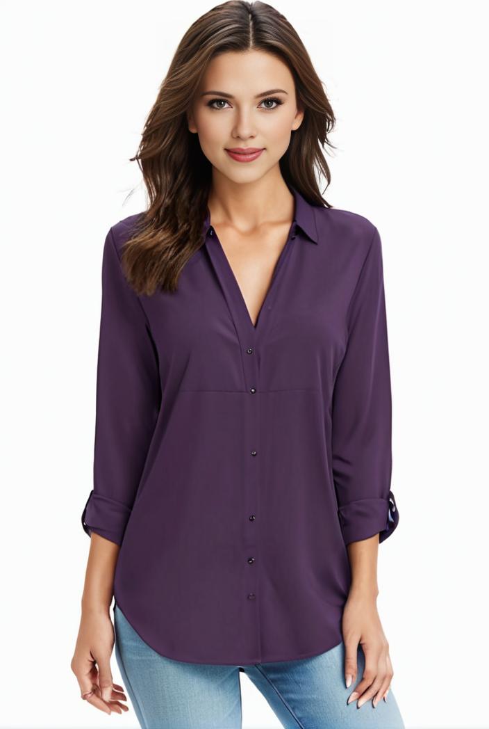 plus size casual blouse women s plus solid half sleeve turn down collar tunic top 144232