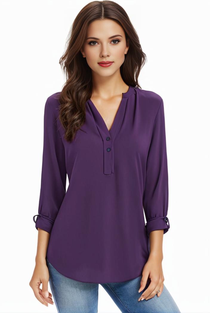 plus size casual blouse women s plus solid half sleeve turn down collar tunic top 144233