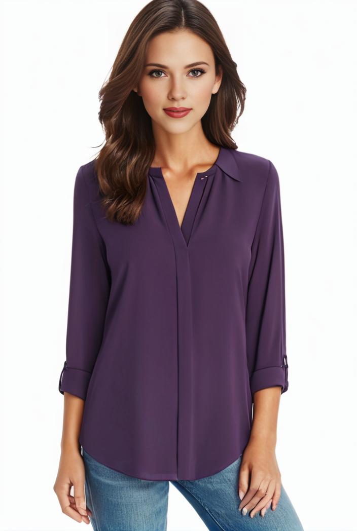 plus size casual blouse women s plus solid half sleeve turn down collar tunic top 144234