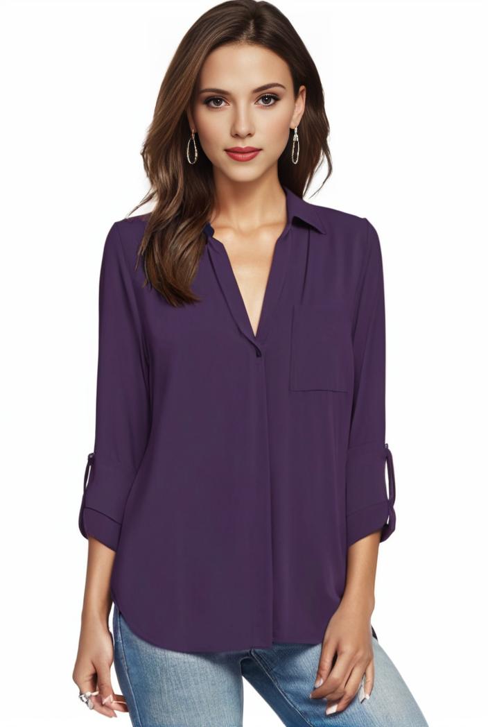 plus size casual blouse women s plus solid half sleeve turn down collar tunic top 144235