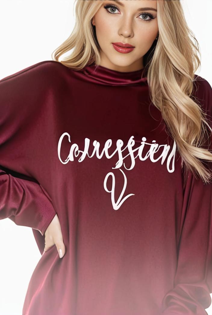plus size casual sweatshirt women s plus ombre letter heart print raglan sleeve round neck slight stretch pullover sweatshirt 144604