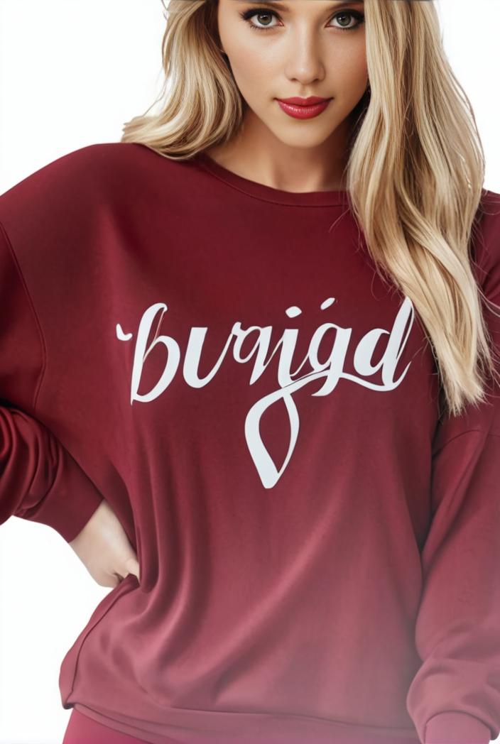 plus size casual sweatshirt women s plus ombre letter heart print raglan sleeve round neck slight stretch pullover sweatshirt 144605