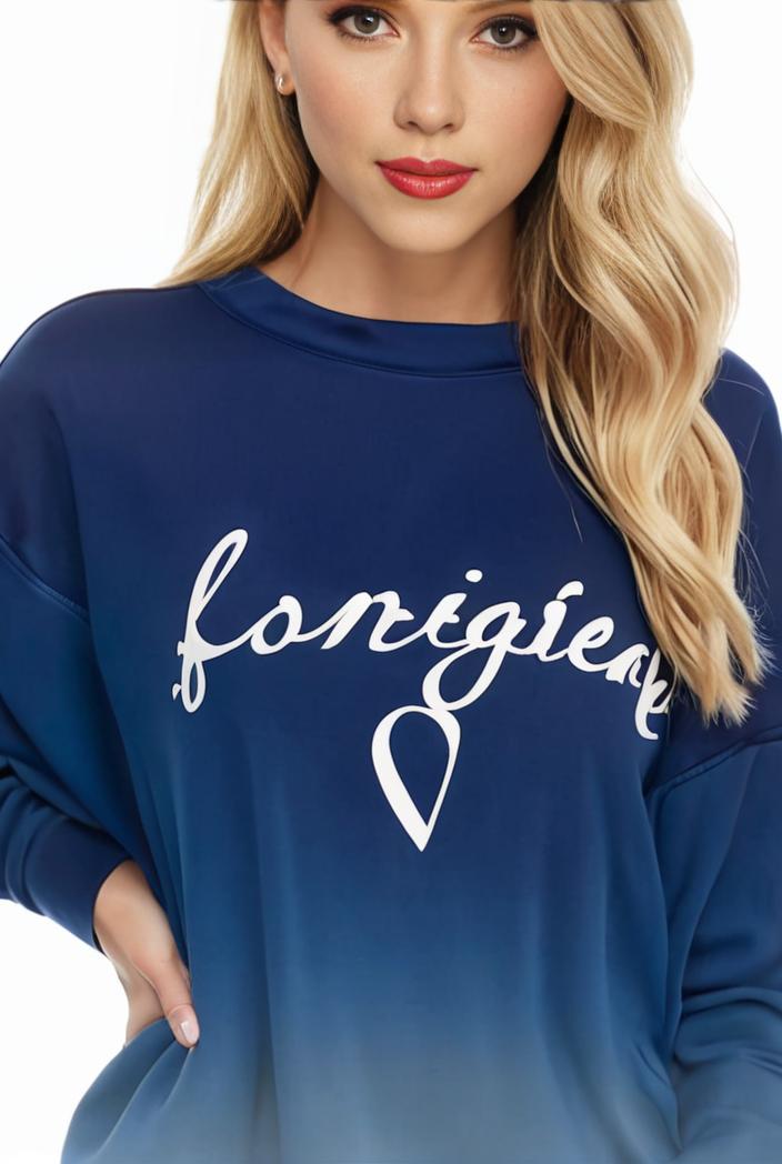 plus size casual sweatshirt women s plus ombre letter heart print raglan sleeve round neck slight stretch pullover sweatshirt 144619