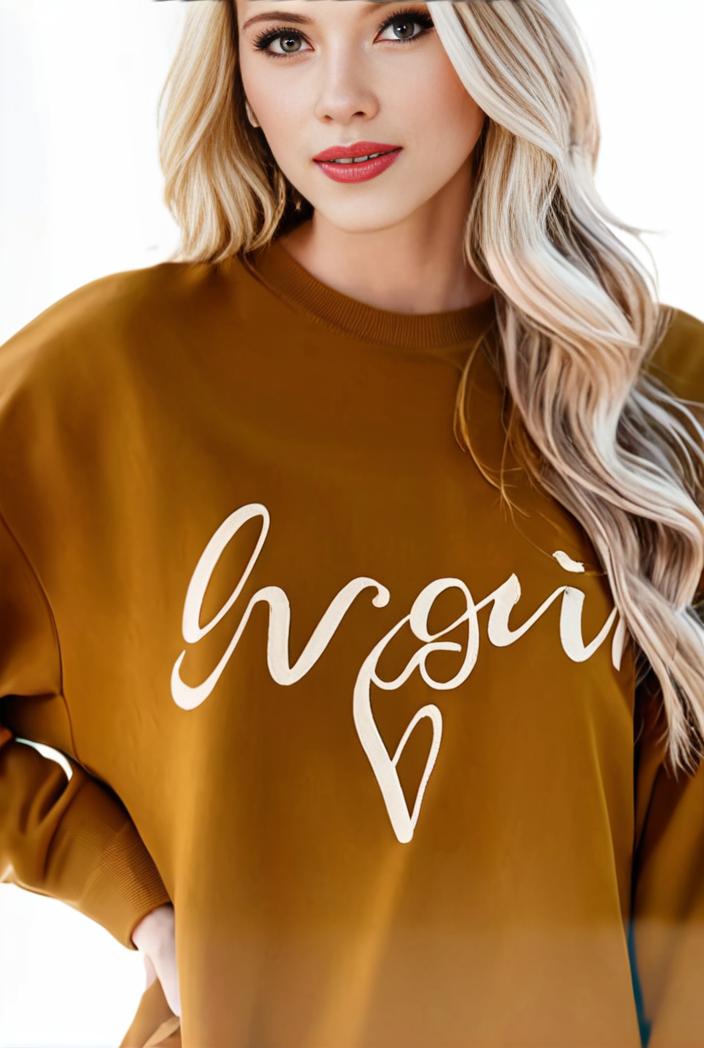 plus size casual sweatshirt women s plus ombre letter heart print raglan sleeve round neck slight stretch pullover sweatshirt 144620