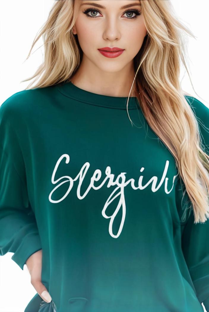 plus size casual sweatshirt women s plus ombre letter heart print raglan sleeve round neck slight stretch pullover sweatshirt 144629