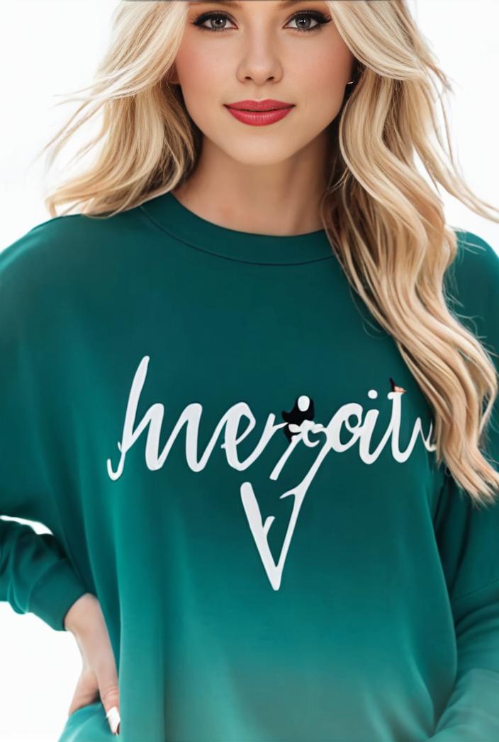 plus size casual sweatshirt women s plus ombre letter heart print raglan sleeve round neck slight stretch pullover sweatshirt 144635