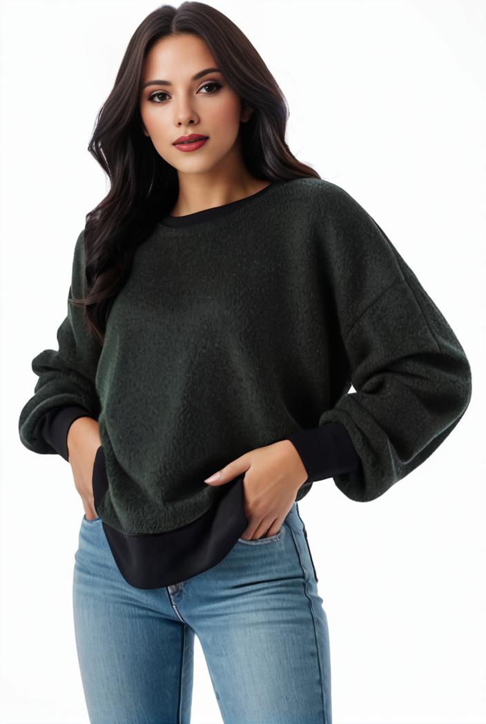 plus size casual sweatshirt women s plus solid waffle pattern long sleeve round neck sweatshirt 144723