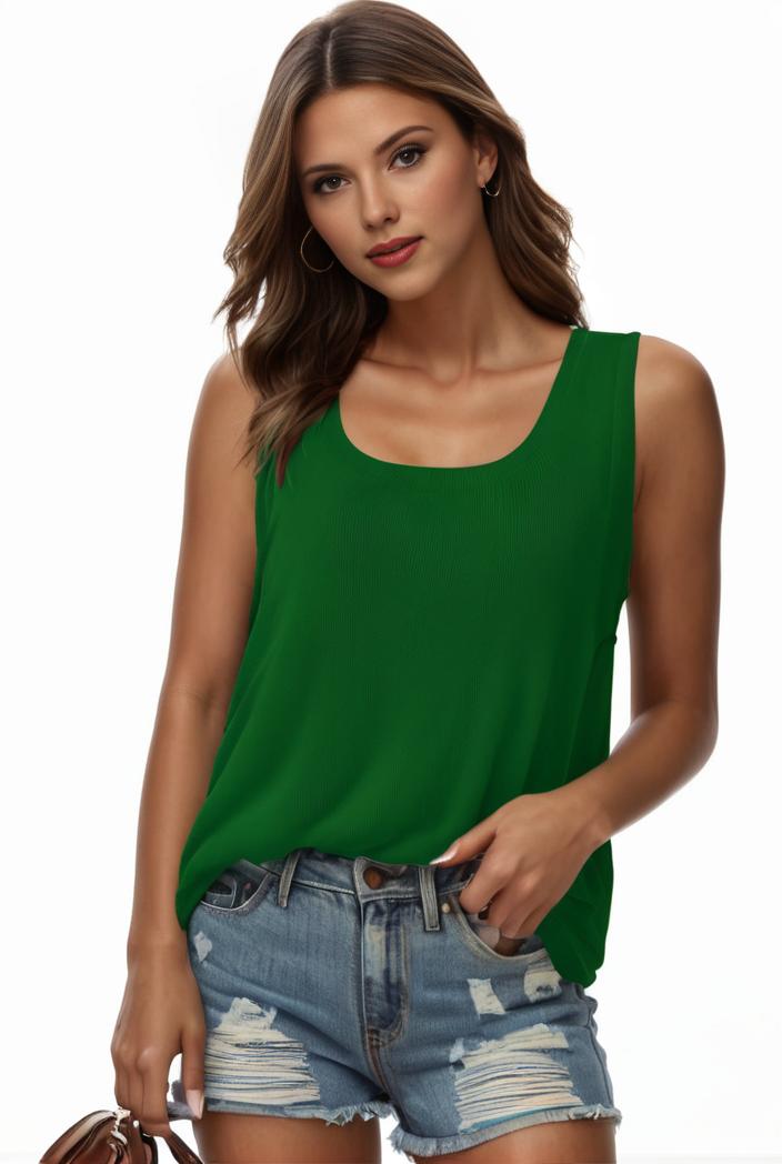 plus size casual tank top women s plus solid square neck pleated medium stretch tank top 144926