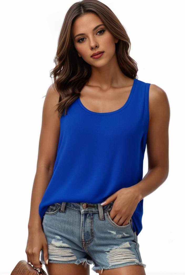 plus size casual tank top women s plus solid square neck pleated medium stretch tank top 144934