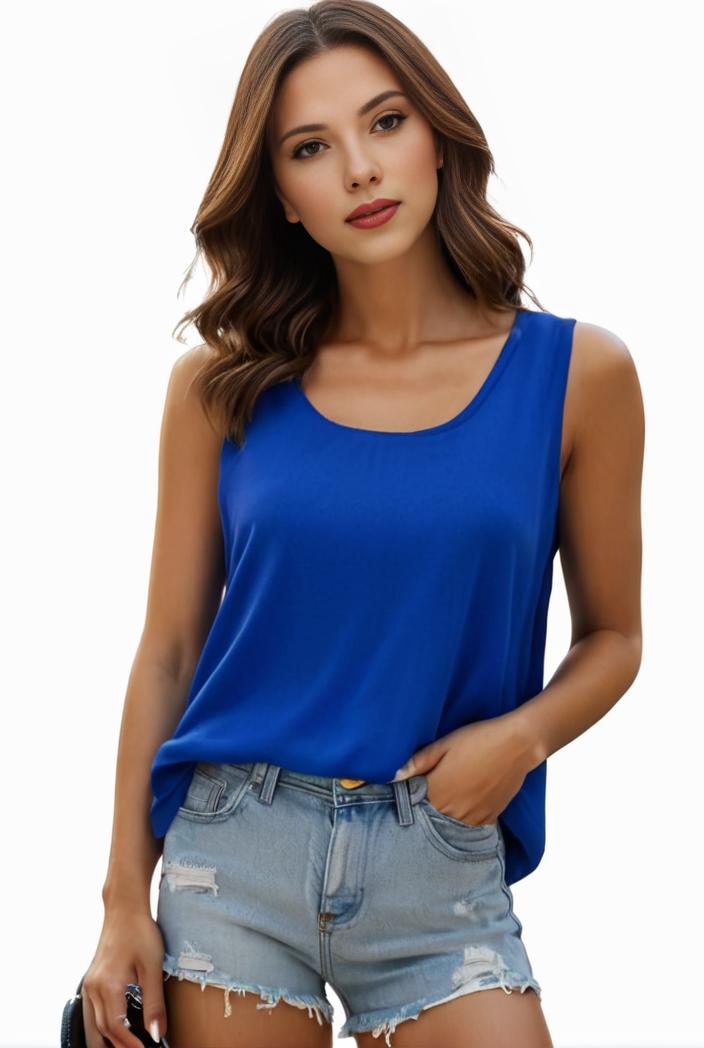 plus size casual tank top women s plus solid square neck pleated medium stretch tank top 144936