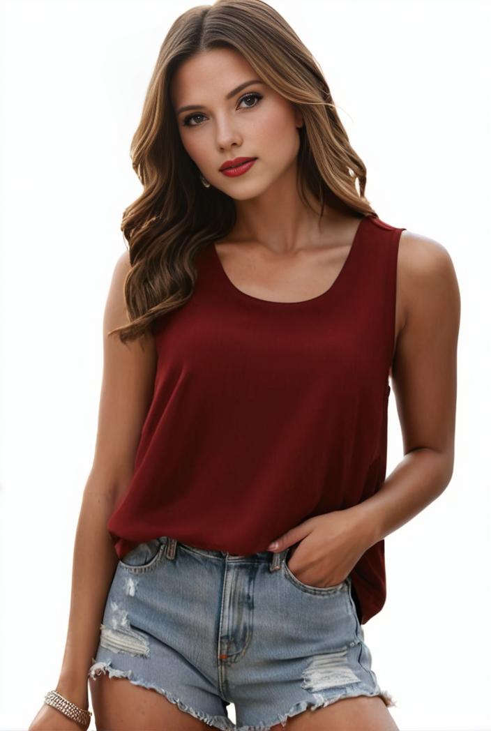 plus size casual tank top women s plus solid square neck pleated medium stretch tank top 144940