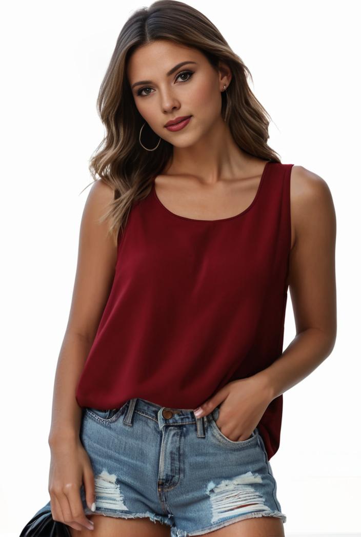 plus size casual tank top women s plus solid square neck pleated medium stretch tank top 144942