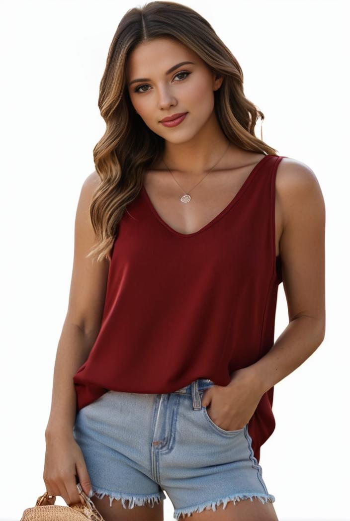 plus size casual tank top women s plus solid square neck pleated medium stretch tank top 144945