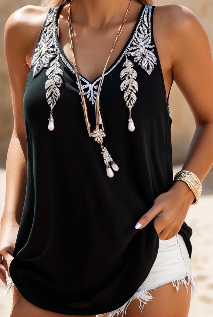 plus size casual top women s plus floral print v neck slight stretch tank top 144997