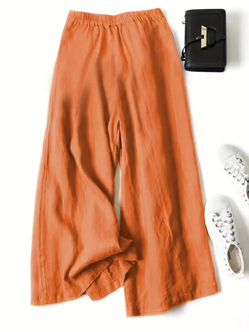 Stylish Wide Leg Trousers, Relaxed Palazzo Pants for Spring & Summer, Women's Fashion
