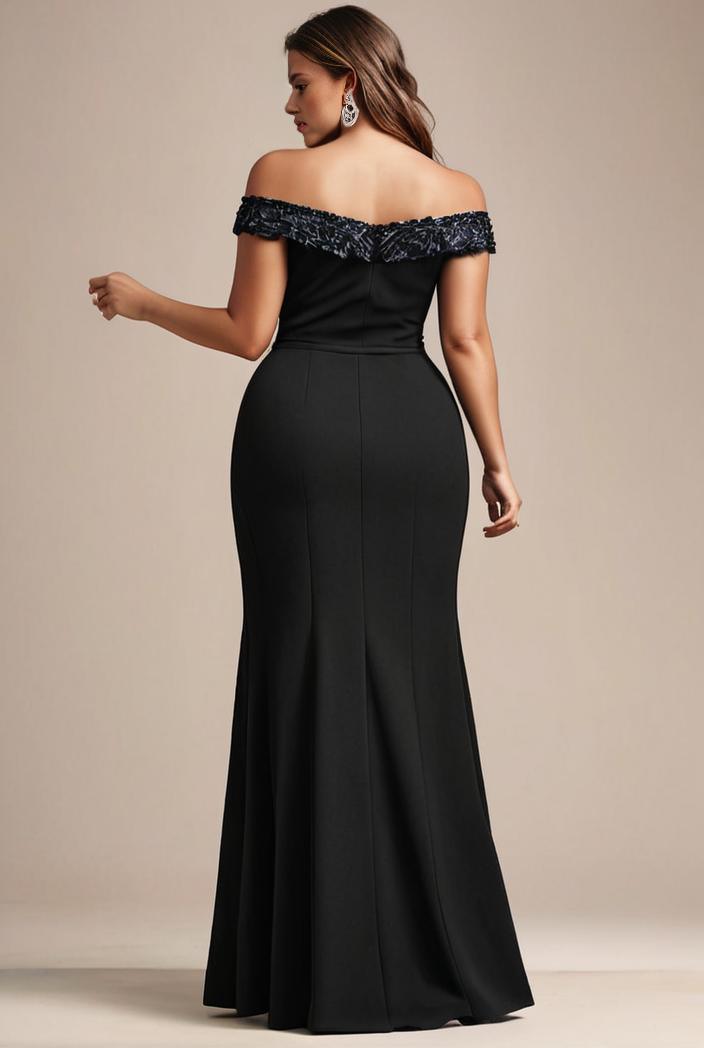 stylish plus size bodycon deep v neck sequin evening dress 109196