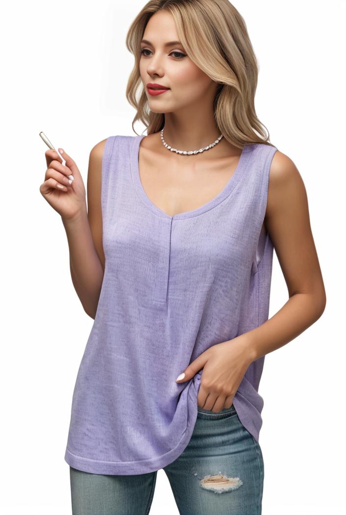 tops pleated hollow square neck sleeveless tank top 112707