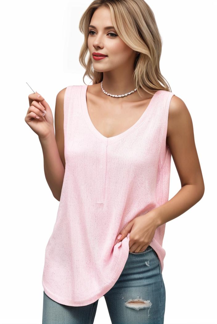 tops pleated hollow square neck sleeveless tank top 112771