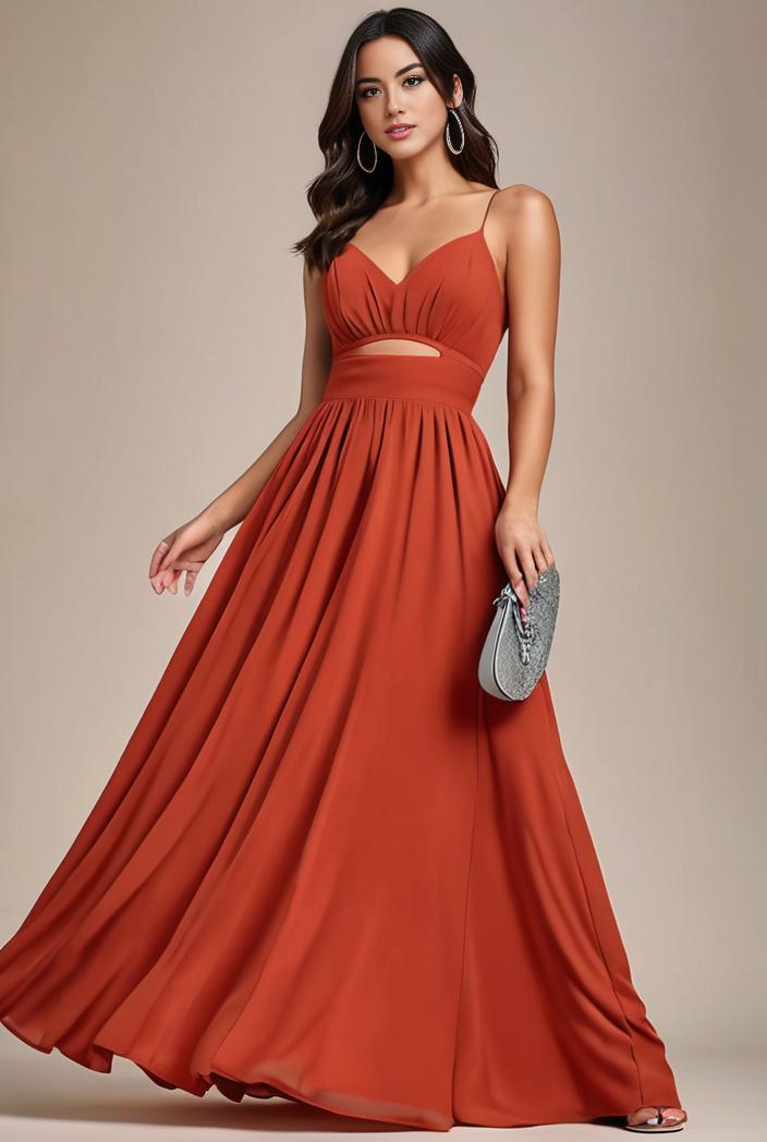 convertible chiffon lace open back spaghetti straps bridesmaid dress 135431