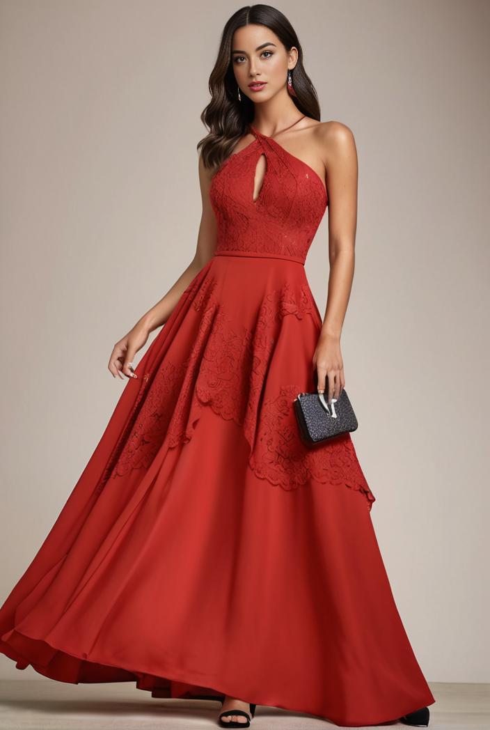 convertible chiffon lace open back spaghetti straps bridesmaid dress 135435