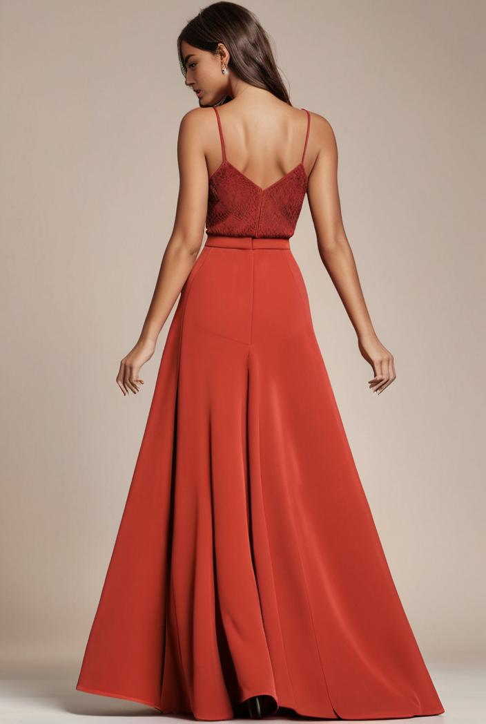 convertible chiffon lace open back spaghetti straps bridesmaid dress 135437