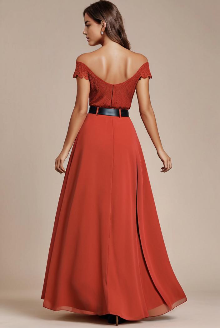 convertible chiffon lace open back spaghetti straps bridesmaid dress 135445