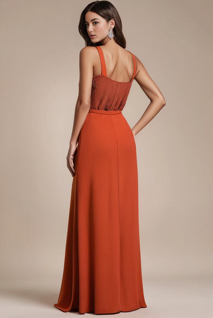convertible chiffon lace open back spaghetti straps bridesmaid dress 135453