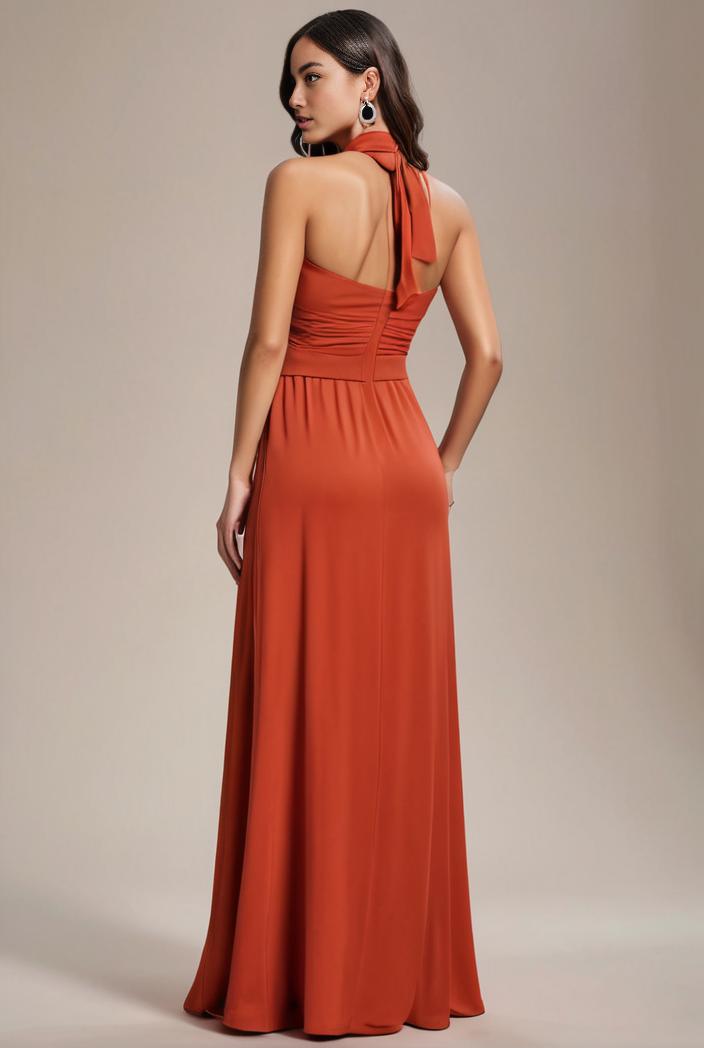 convertible chiffon lace open back spaghetti straps bridesmaid dress 135455