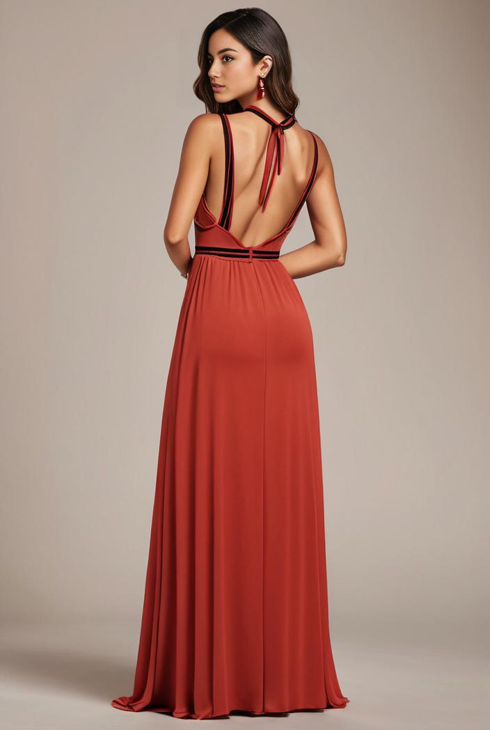 convertible chiffon lace open back spaghetti straps bridesmaid dress 135467