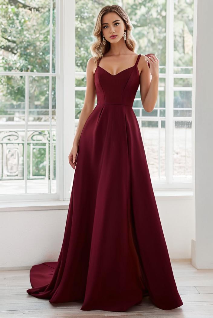 convertible chiffon lace open back spaghetti straps bridesmaid dress 135485
