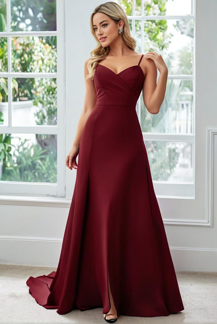 convertible chiffon lace open back spaghetti straps bridesmaid dress 135490