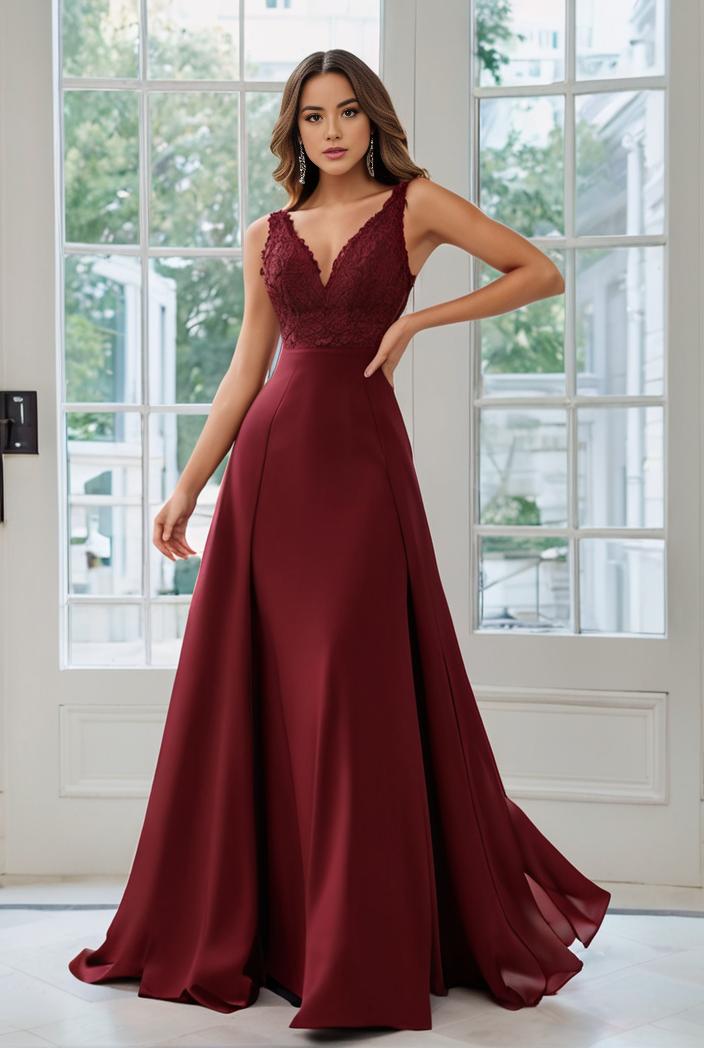 convertible chiffon lace open back spaghetti straps bridesmaid dress 135495