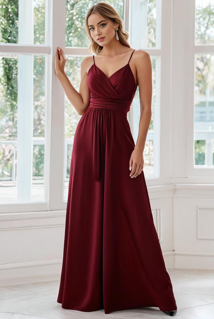 convertible chiffon lace open back spaghetti straps bridesmaid dress 135500
